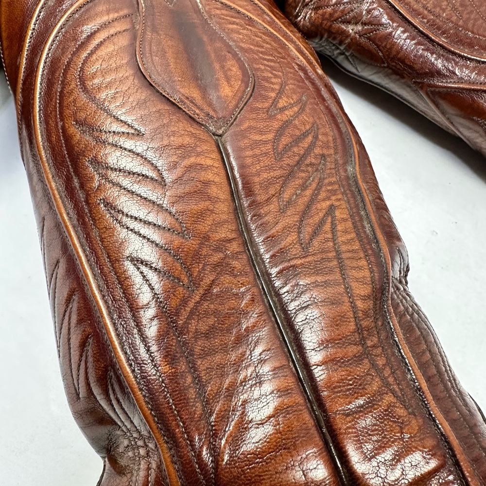 Lucchese Vintage San‎ Antonio Goatskin Cowboy Boots Sz 9A - Picture 8 of 9